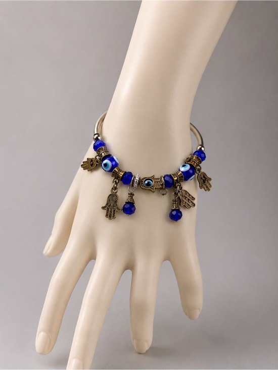 Jewelry - 🧿🪬Blue Evil Eye & Hamsa Charm Bracelet - Women Jewelry🧿🪬